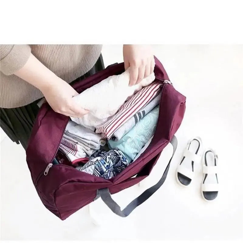 1Pc Red/Navy/Green Multifunctional Folding Travel Bag