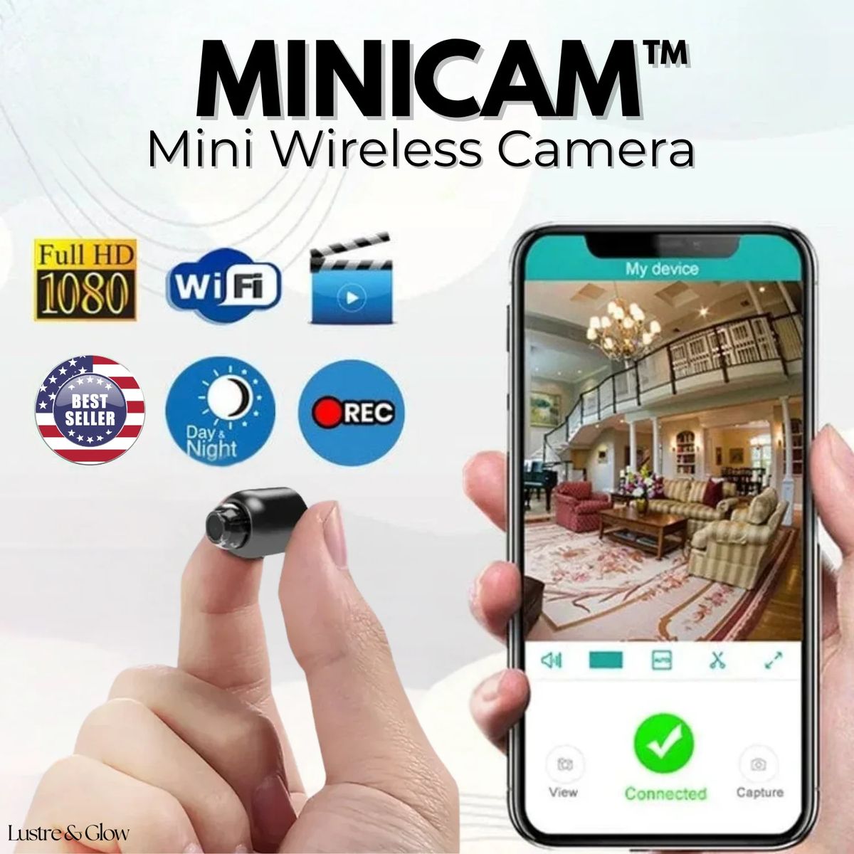 1080P HD Mini WiFi Camera for Home Office Included Sound Detector and Night Vision