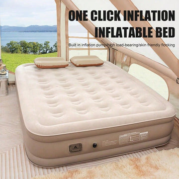 Inflatable Air Mattress with Built-in Pump for Home & Travel