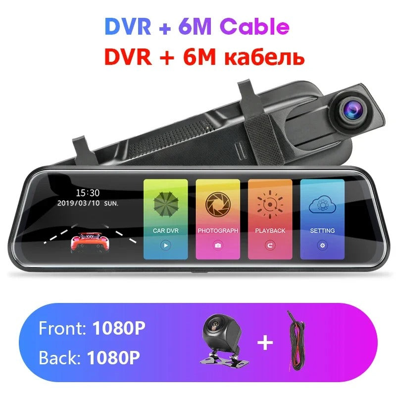1080P Touch Screen Car DVR Front Rear Camera
